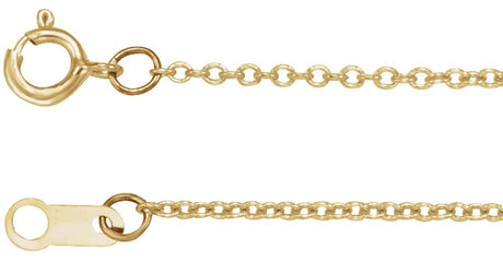 18K Yellow Gold 1 mm Cable 20" Chain