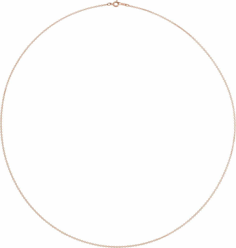 10K Rose Gold 1 mm Cable 20" Chain