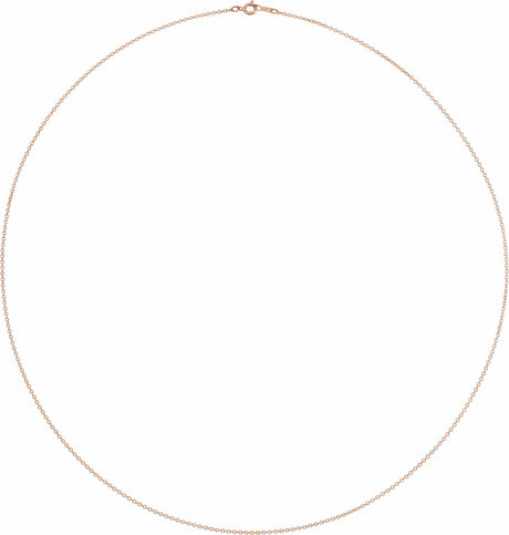 14K Rose Gold 1 mm Cable 16" Chain