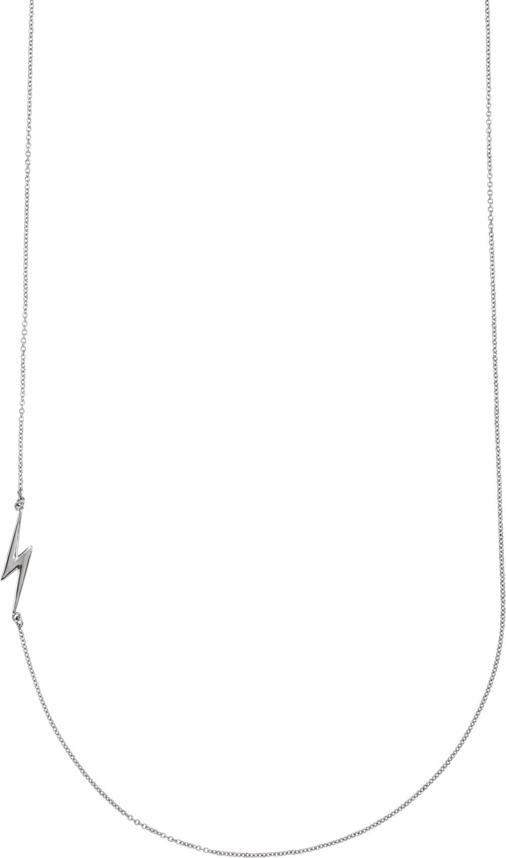 Sterling Silver Lightning Bolt 18" Necklace  