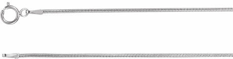 14K White Gold 1 mm Snake 18" Chain