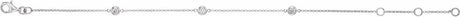 14K White Gold 1/6 CTW Natural Diamond Bezel-Set 3-Station 5 1/2-7" Bracelet