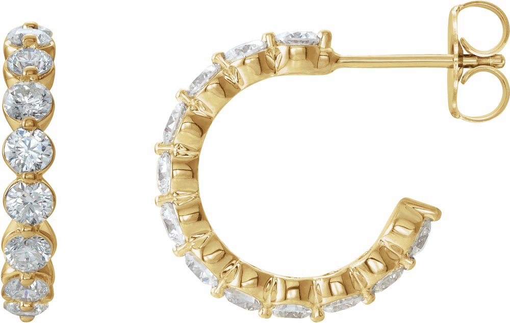 14K Yellow 1 3/8 CTW Lab-Grown Diamond 16.5 mm Hoop Earrings