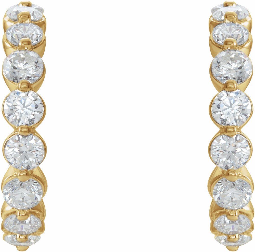 14K Yellow 1 3/8 CTW Lab-Grown Diamond 16.5 mm Hoop Earrings