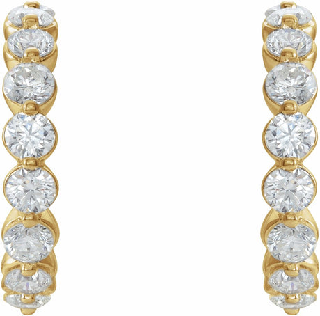 14K Yellow 1 3/8 CTW Lab-Grown Diamond 16.5 mm Hoop Earrings