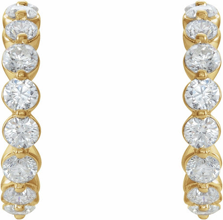 14K Yellow 1 3/8 CTW Natural Diamond 16.5 mm Hoop Earrings