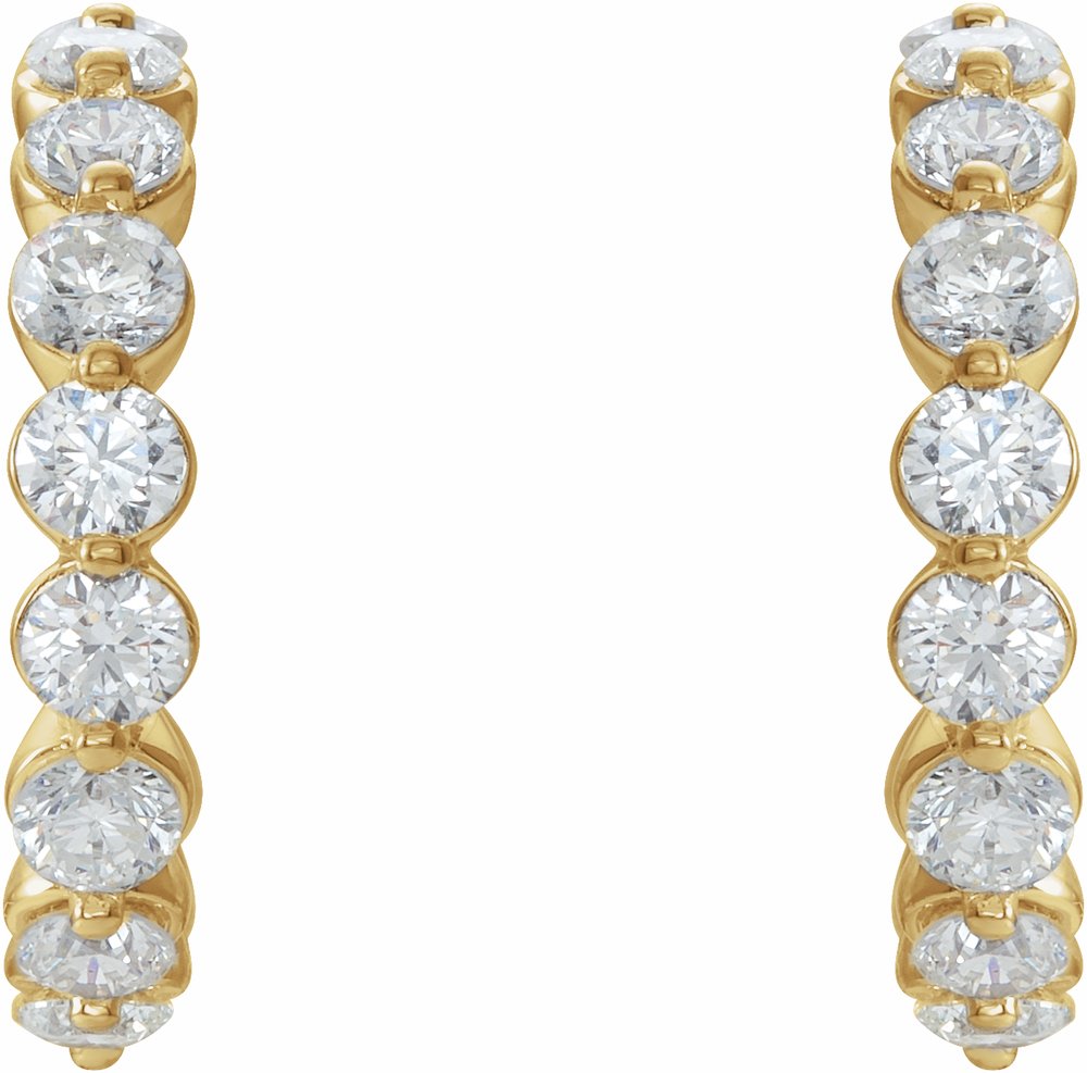 14K Yellow 1 3/8 CTW Natural Diamond 16.5 mm Hoop Earrings