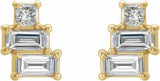 14K Yellow 1/4 CTW Natural Diamond Geometric Cluster Earrings