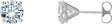 14K White Gold 1 CTW Lab-Grown Diamond 4-Prong Stud Earrings