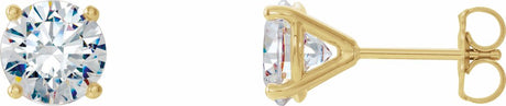 14K Yellow 3/4 CTW Lab-Grown Diamond 4-Prong Stud Earrings