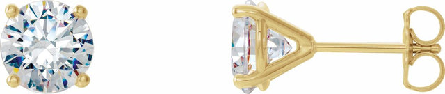 14K Yellow 3/4 CTW Lab-Grown Diamond 4-Prong Stud Earrings