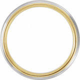 14K Yellow & White 6 mm Half Round Band with Milgrain