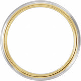 14K Yellow/White/Yellow 6 mm Half Round Band with Milgrain  Size 11
