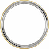 14K White/Yellow/White 6 mm Grooved Band