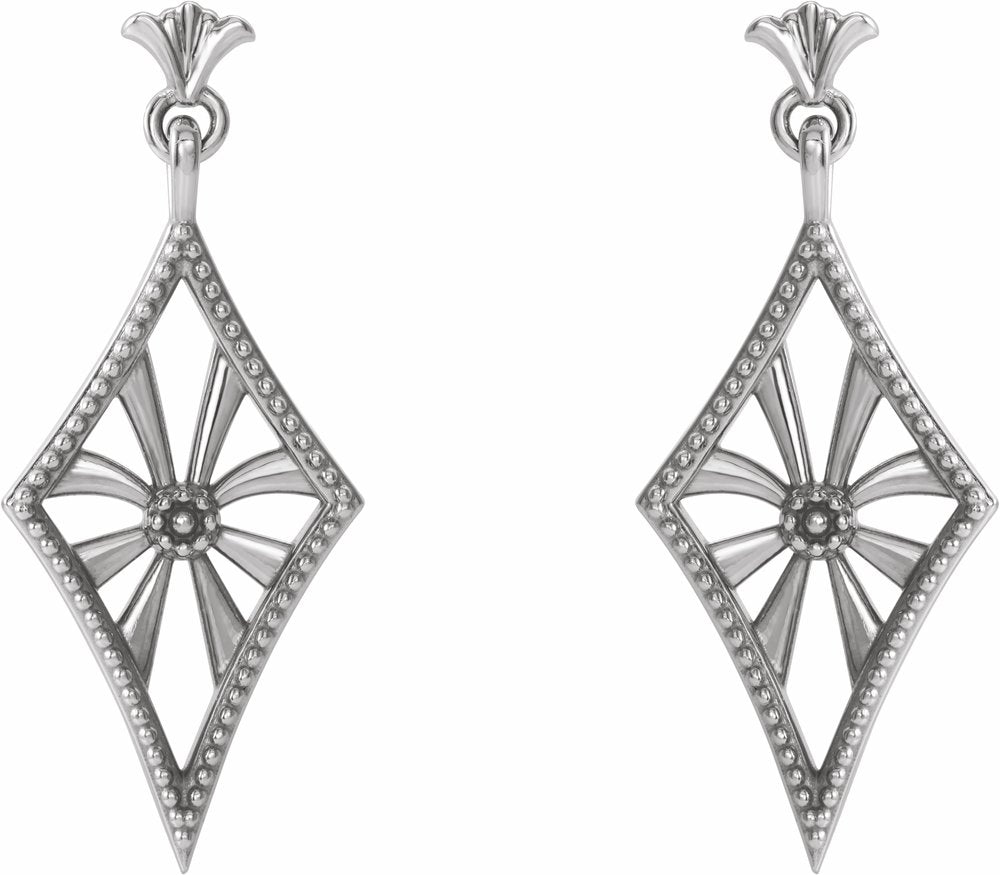 Sterling Silver Vintage-Inspired Dangle Earrings   