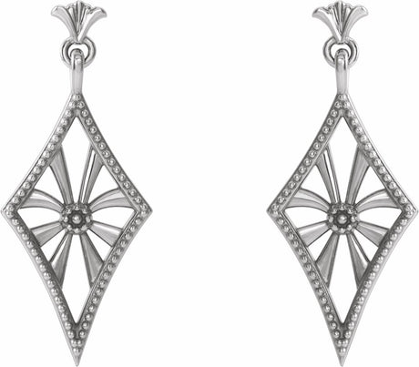 Sterling Silver Vintage-Inspired Dangle Earrings   