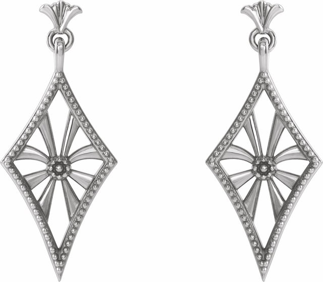 Sterling Silver Vintage-Inspired Dangle Earrings   