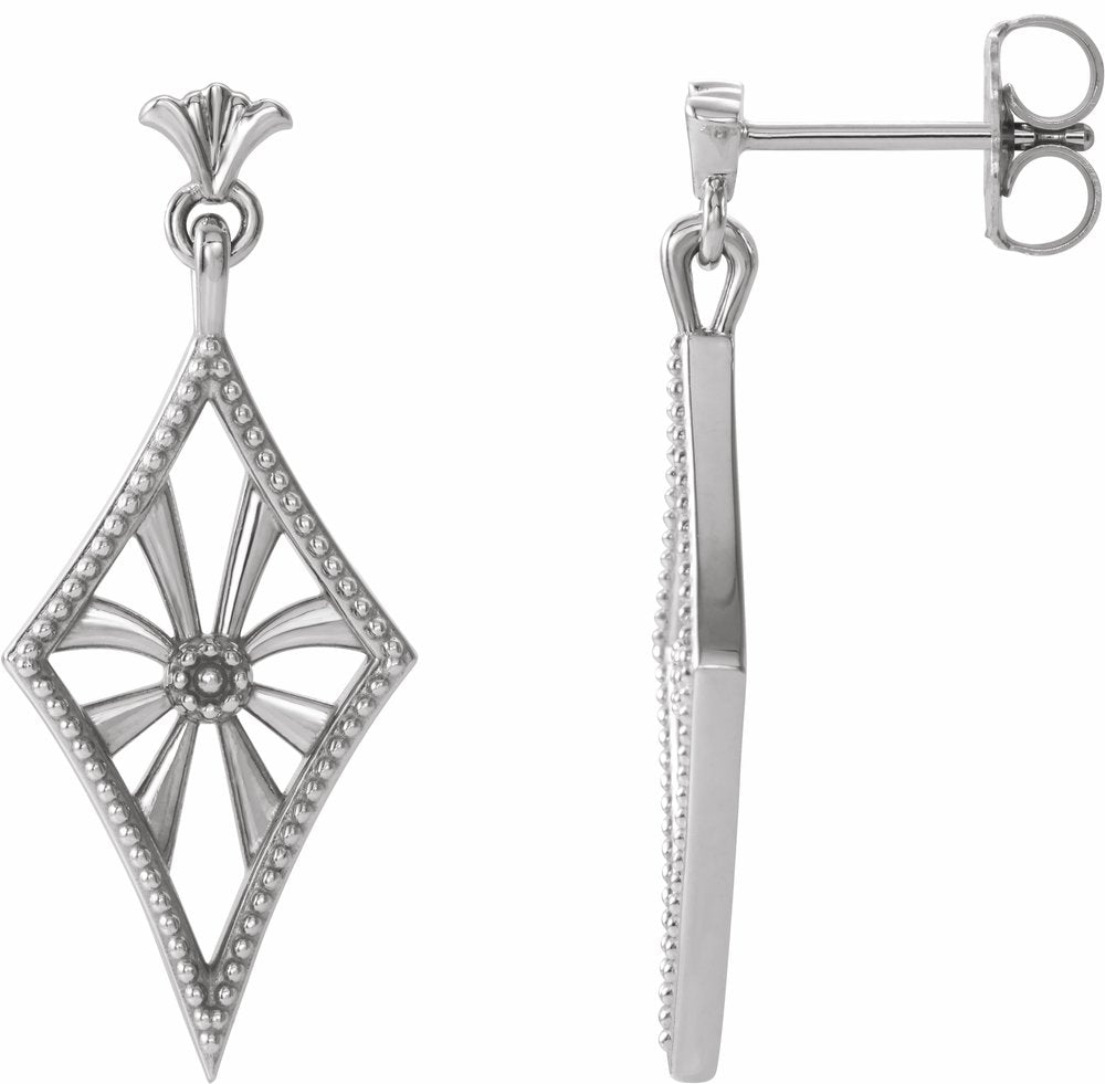 Sterling Silver Vintage-Inspired Dangle Earrings