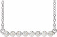 14K White Gold 1/4 CTW Natural Diamond Bar 18" Necklace 