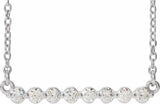 14K White Gold 1/4 CTW Natural Diamond Bar 16" Necklace 