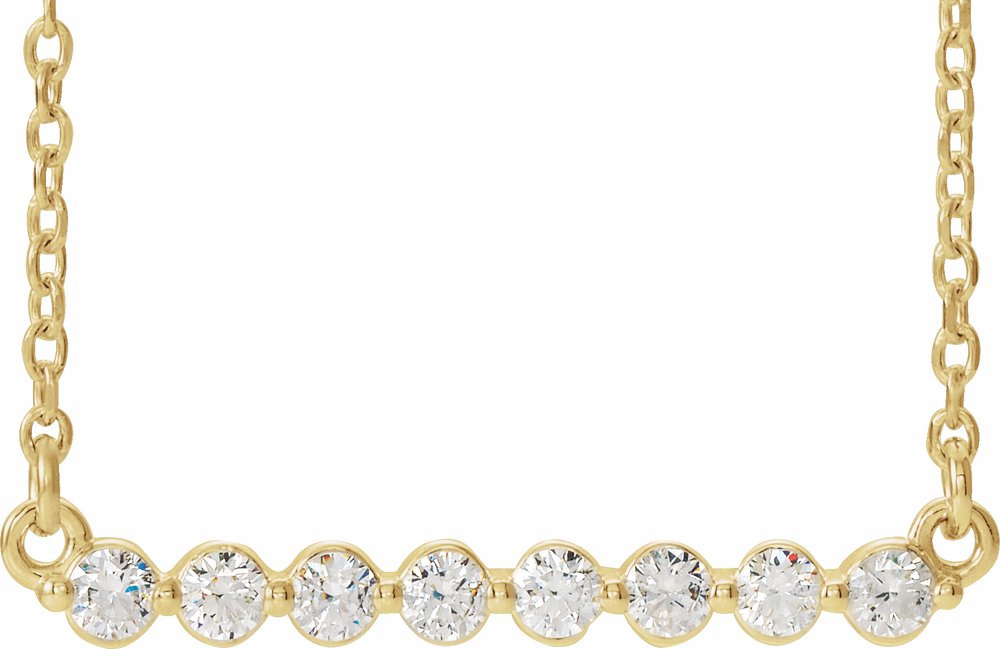 14K Yellow Gold 1/4 CTW Lab-Grown Diamond Bar 18" Necklace
