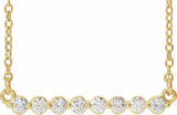 14K Yellow Gold 1/4 CTW Lab-Grown Diamond Bar 18" Necklace