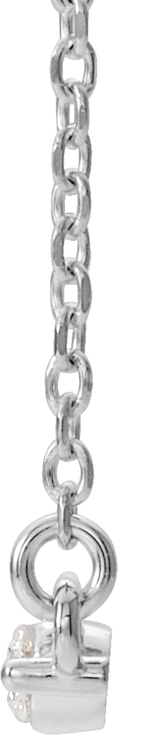 14K White Gold 1/4 CTW Natural Diamond Bar 18" Necklace 