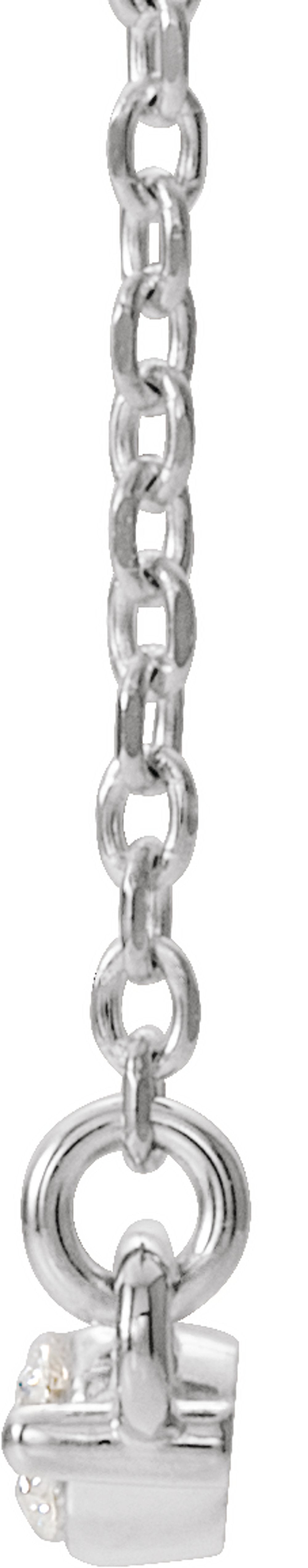 14K White Gold 1/4 CTW Natural Diamond Bar 16" Necklace 