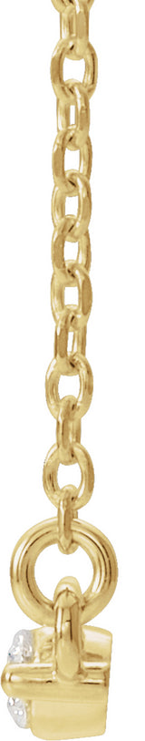 14K Yellow Gold 1/4 CTW Lab-Grown Diamond Bar 18" Necklace