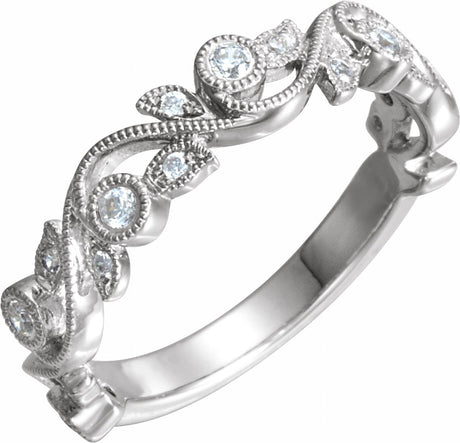 14K White 1/8 CTW Natural Diamond Anniversary Band