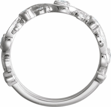 14K White 1/8 CTW Natural Diamond Anniversary Band
