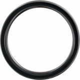 Band Black Titanium 8 mm Beveled-Edge Ebony Wood Inlay Comfort-Fit Band