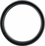 Band Black Titanium 8 mm Beveled-Edge Ebony Wood Inlay Comfort-Fit Band Size 7.5