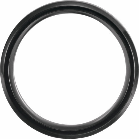 Black Titanium 8 mm Beveled-Edge Hawaiian Koa Wood Inlay Comfort-Fit Band