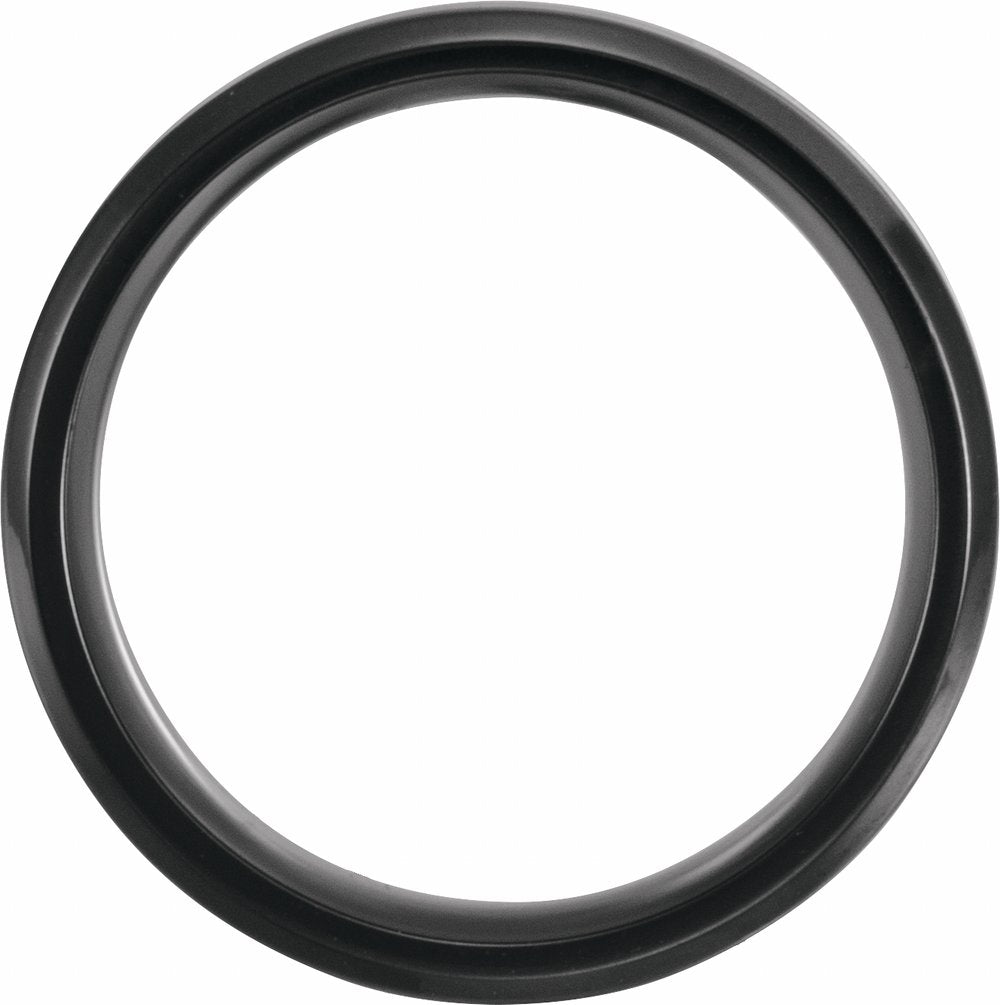 Black Titanium 8 mm Beveled-Edge Hawaiian Koa Wood Inlay Comfort-Fit Band Size 7.5