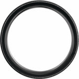 Black Titanium 8 mm Beveled-Edge Teak Wood Inlay Comfort-Fit Band Size 8
