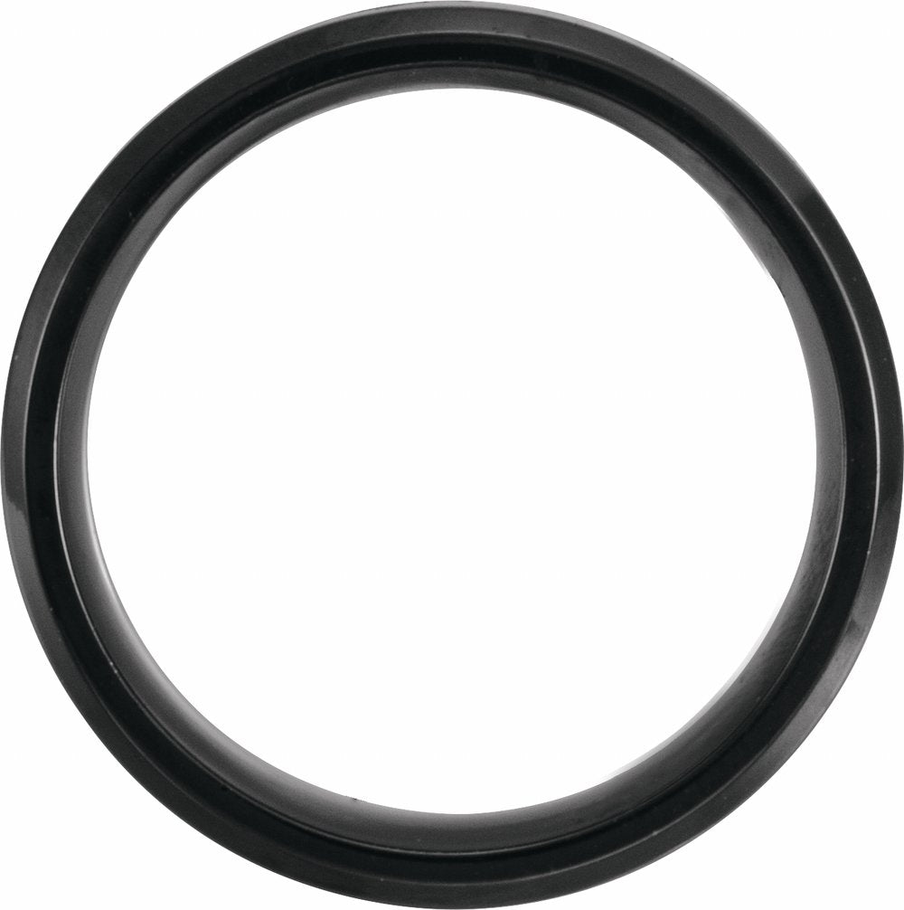 Black Titanium 8 mm Beveled-Edge Wood Inlay Comfort-Fit Band Size 7.5