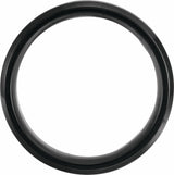 Black Titanium 8 mm Beveled-Edge Wood Inlay Comfort-Fit Band Size 7.5