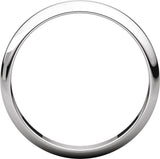 14K White 3.5 mm Half Round Band Size 10