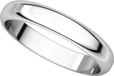 14K White 3.5 mm Half Round Band Size 10