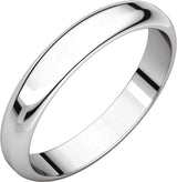 14K White 3.5 mm Half Round Band Size 10