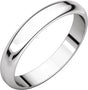14K White 3.5 mm Half Round Band Size 10