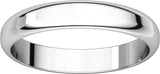 18K White 3.5 mm Half Round Band Size 11