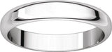 14K White 3.5 mm Half Round Band Size 10