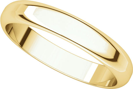14K Yellow Gold 3.5 mm Half Round Band Size 6