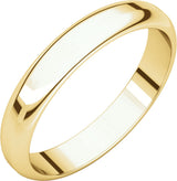 14K Yellow Gold 3.5 mm Half Round Band Size 4.5