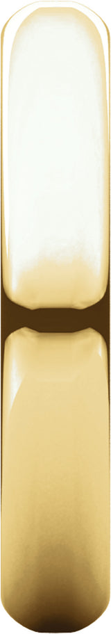 14K Yellow Gold 3.5 mm Half Round Band Size 4.5