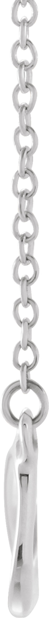 14K White Gold Infinity-Inspired 16-18" Necklace