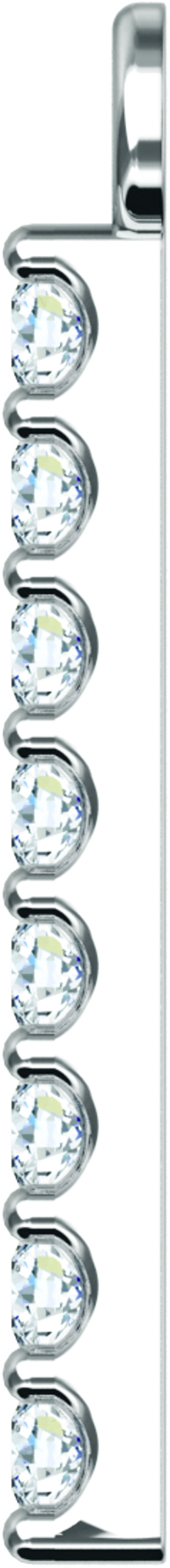 14K White .07 CTW Natural Diamond Bar Dangle