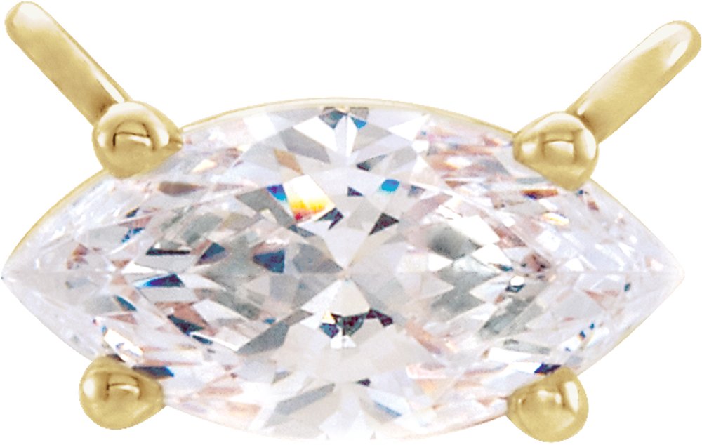 14K Yellow 3/4 CT Lab-Grown Diamond Necklace Center